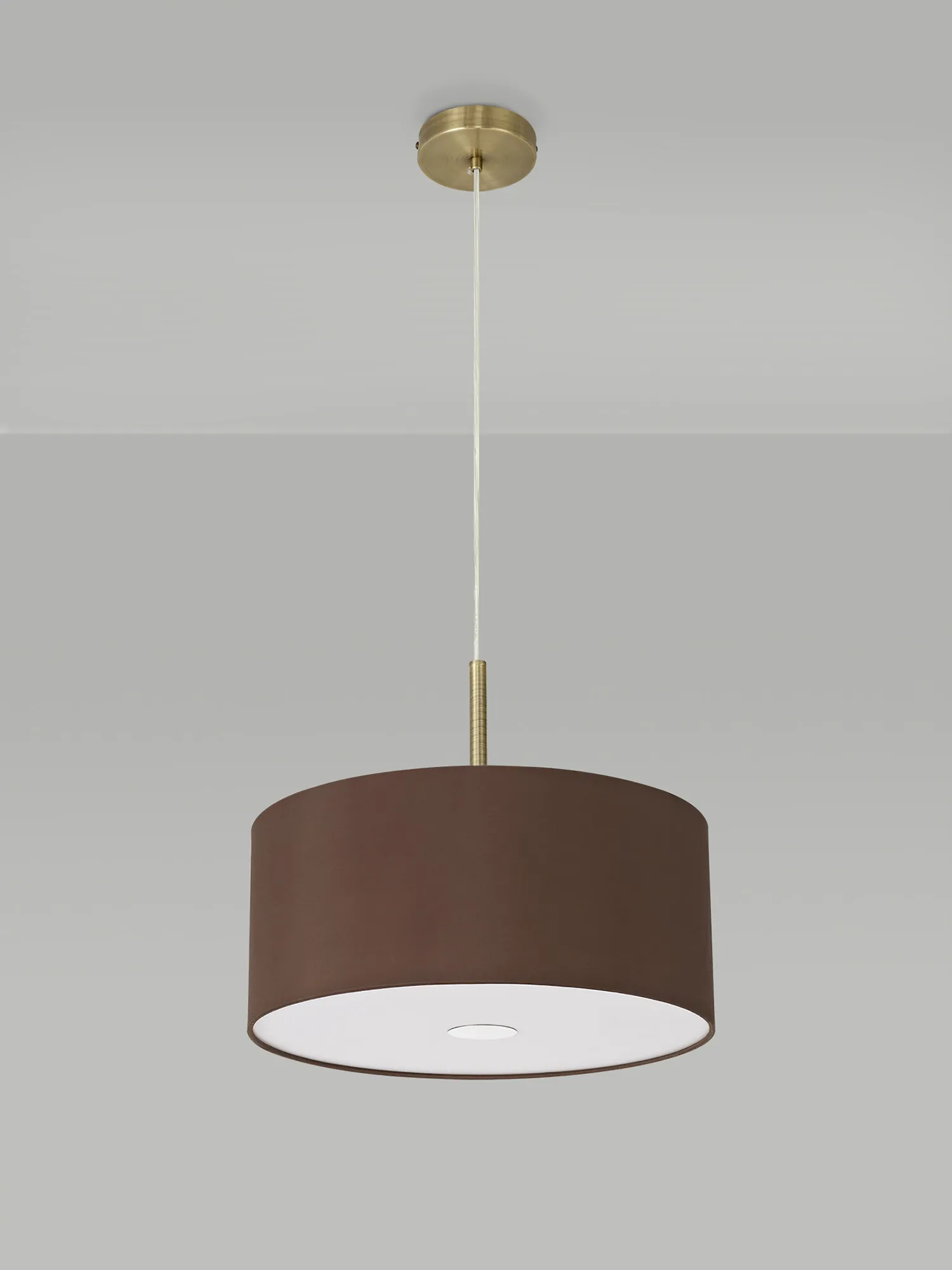 Baymont 40cm 3 Light Pendant Antique Brass, Raw Cocoa/Grecian Bronze, Frosted Diffuser DK0392  Deco Baymont AB RC